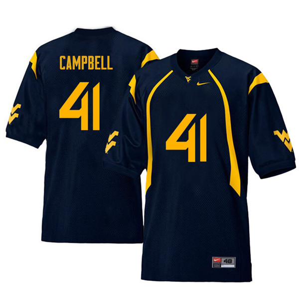 NCAA Men's Jonah Campbell West Virginia Mountaineers Navy #41 Nike Stitched Football College Retro Authentic Jersey KP23B35JY